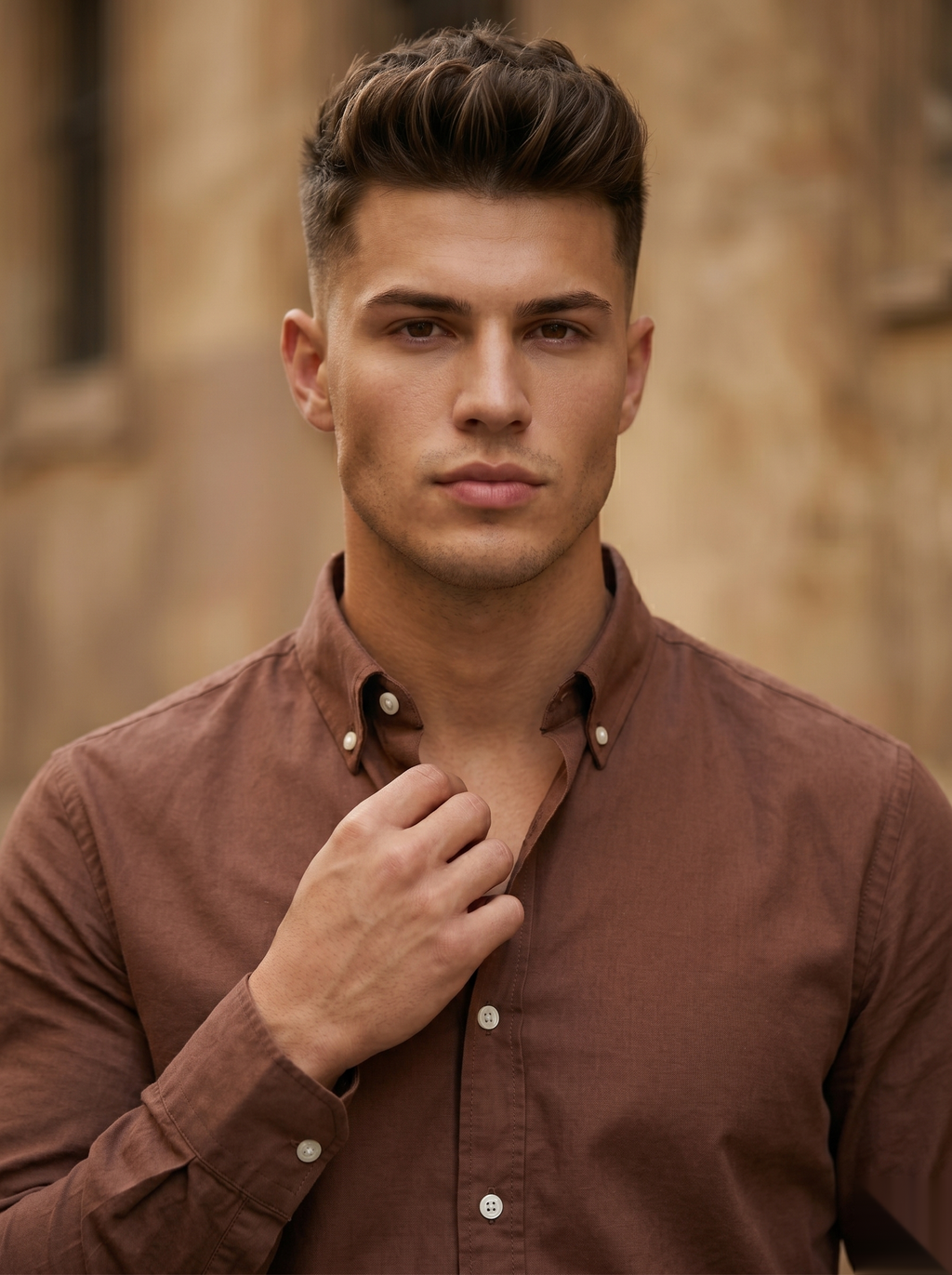 Snipes men's Oxford shirt with classic collar and button front, shown in a light blue fabric on a hanger.