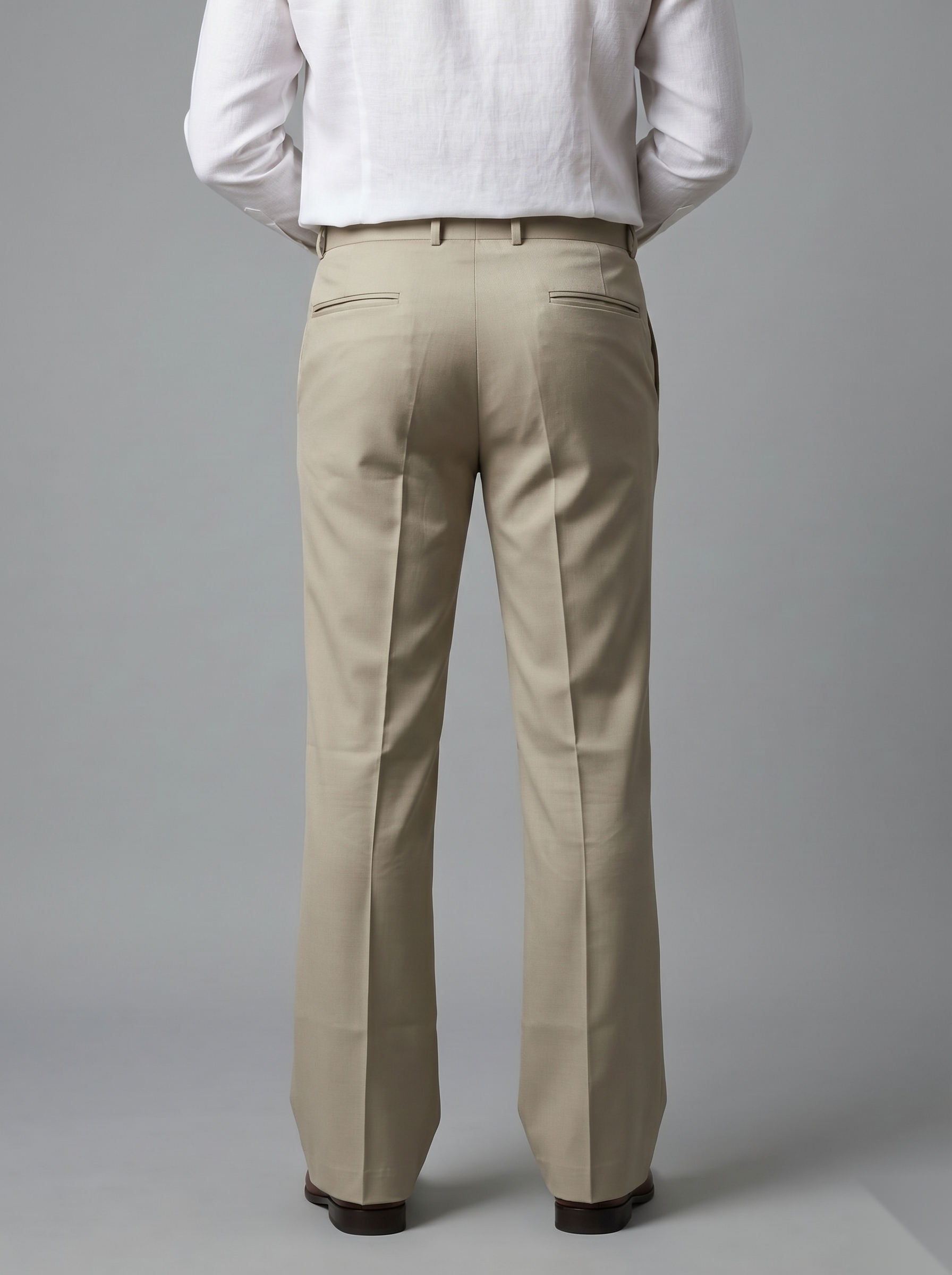 Snipes formal bootcut pants in dark fabric, displayed flat with waistband and tailored fit for office or formal wear.