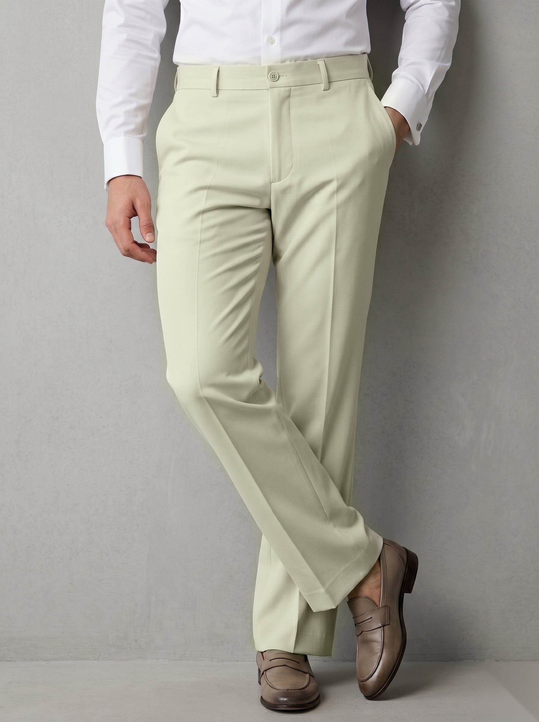 Snipes formal bootcut pants in dark fabric, showcasing a tailored fit and classic style suitable for professional wear.