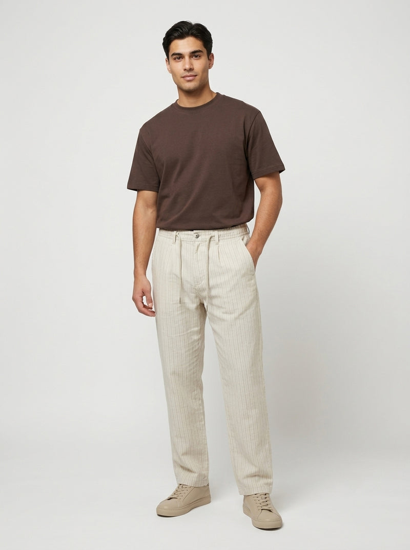 Men’s Loose Fit Pinstripe Trousers