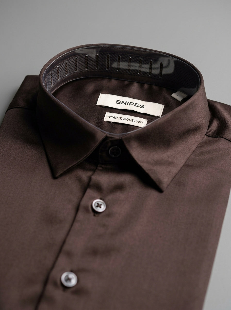 Men’s Solid Satin-Finish Full Sleeve Shirt