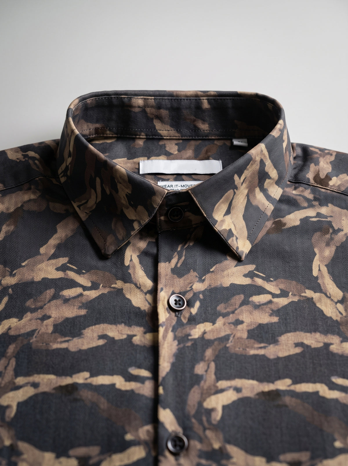Men’s Charcoal Grey Satin Printed Abstract Shirt