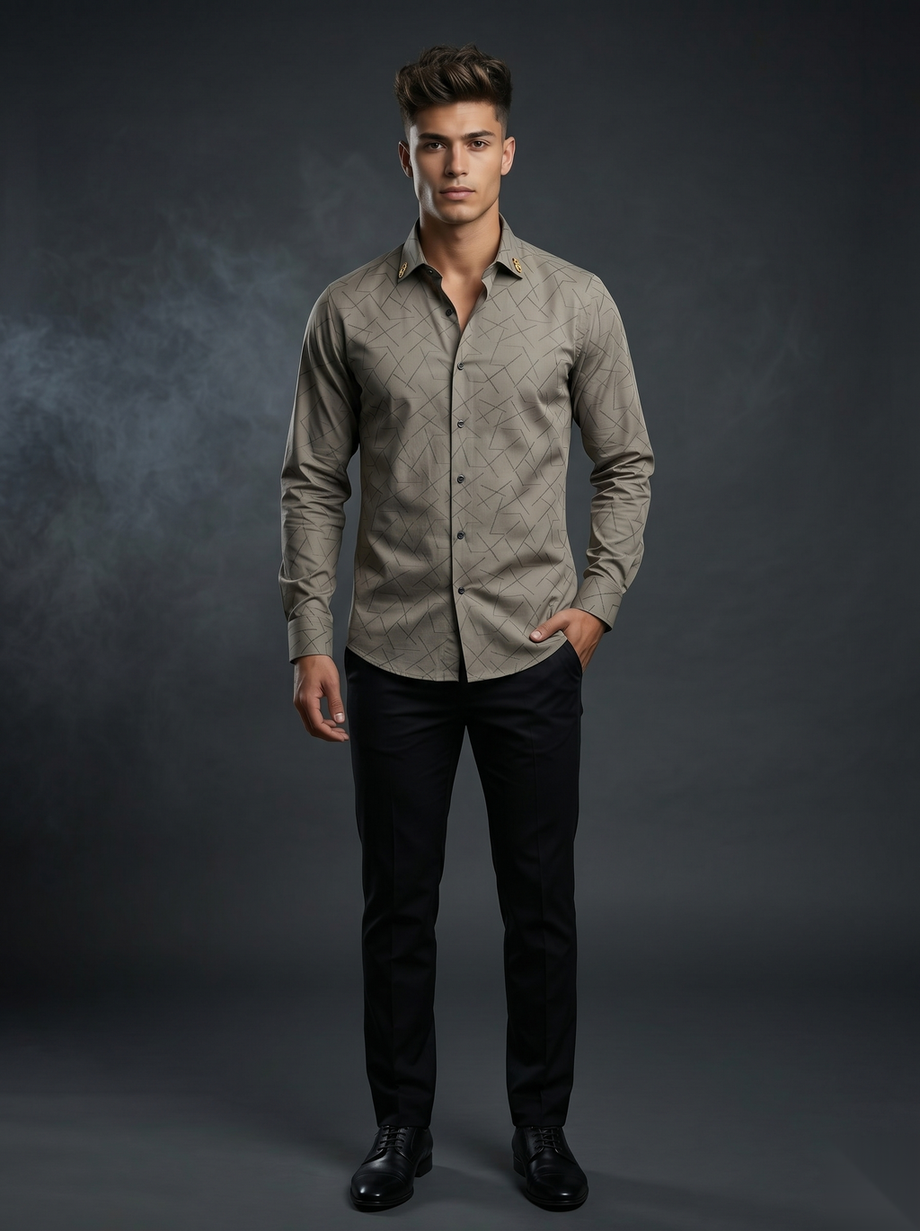 Snipes premium party-wear shirt with stylish design, featuring a fitted collar and vibrant pattern, ideal for festive occasions.