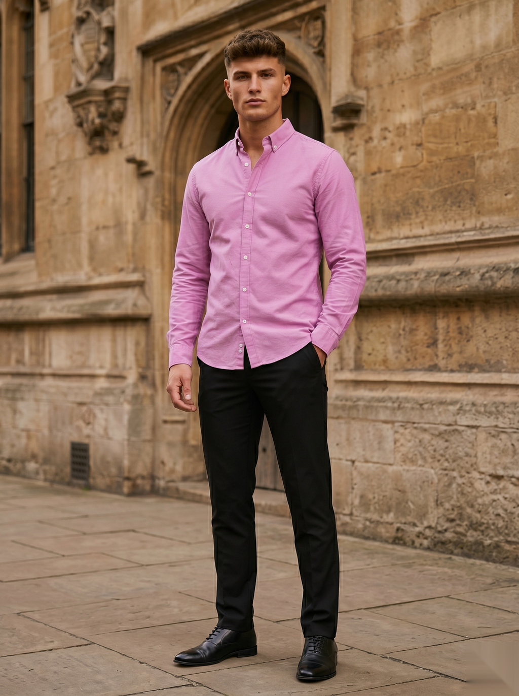 Snipes men's Oxford shirt with classic collar and button-down design, shown in a light blue color.