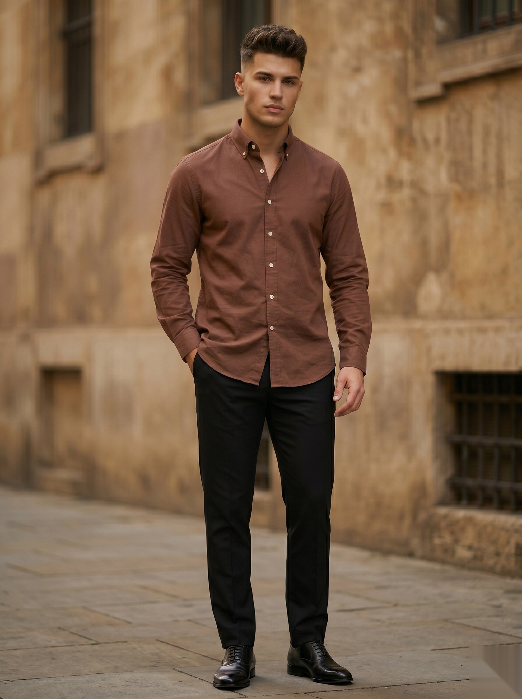 Snipes men's Oxford shirt displaying a classic button-down design with a crisp collar and long sleeves.