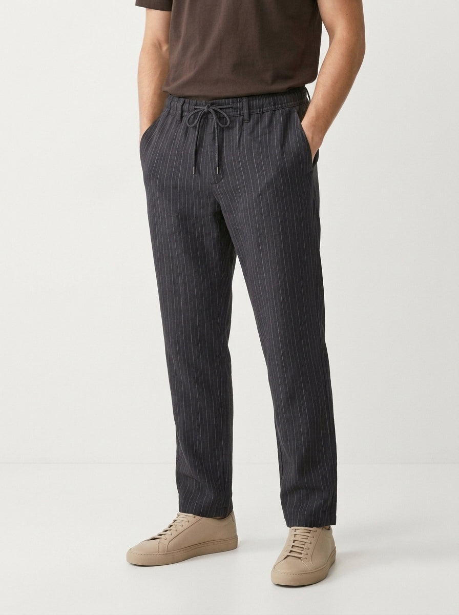 Men’s Loose Fit Pinstripe Trousers