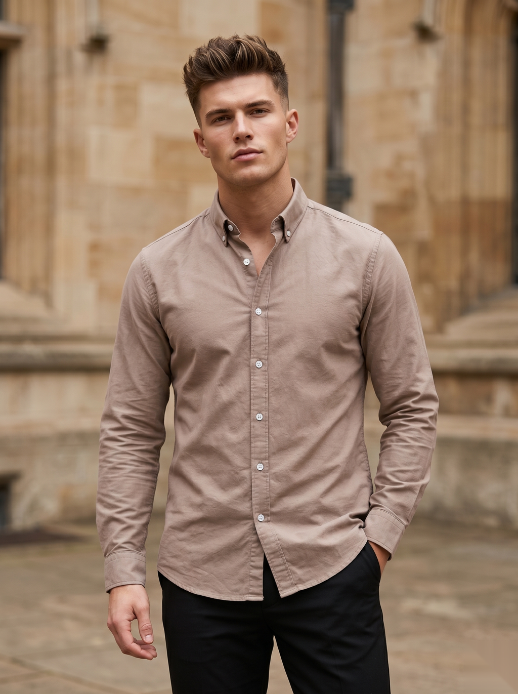 Snipes men's Oxford shirt with a classic collar and button-down front, displayed on a white background.