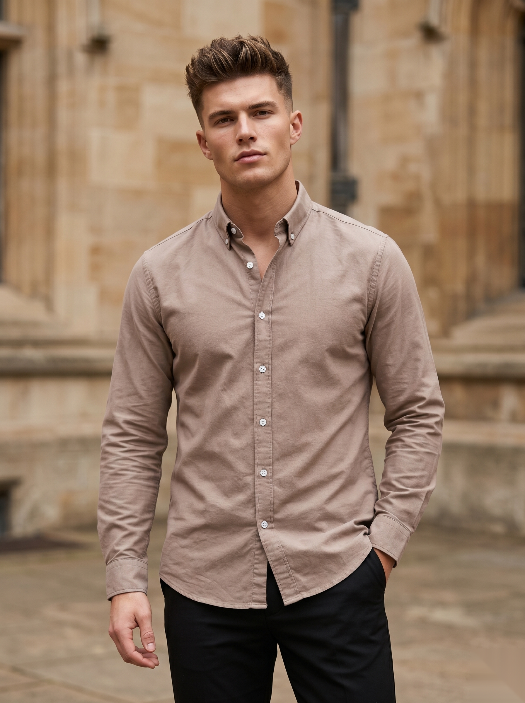 Snipes men's Oxford shirt with a classic collar and button-down front, displayed on a white background.