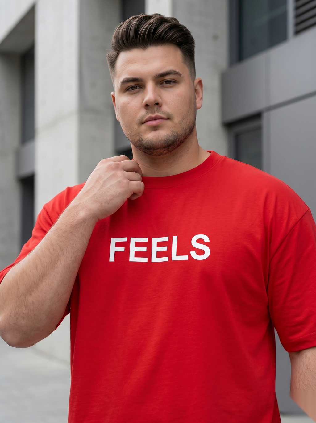 Oversized Snipes T-shirt with bold backprint, large fit, casual style, front view showing the graphic design on the back.