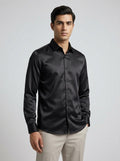 Men’s Solid Satin-Finish Full Sleeve Shirt