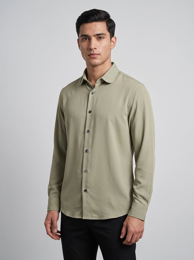 Men’s Solid Lachka Fabric Full Sleeve Shirt
