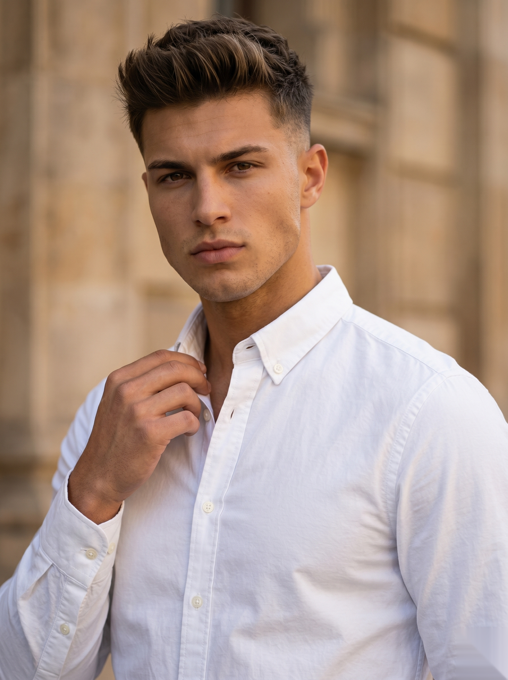 Snipes men's Oxford shirt with classic collar, button-down front, and long sleeves in light blue fabric.