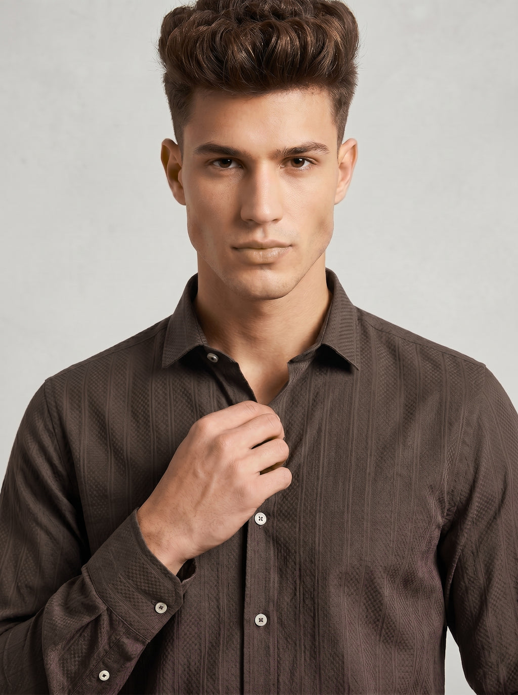 Snipes self-design shirt featuring a casual fit, with a colorful, artistic pattern on the front and a classic collar.