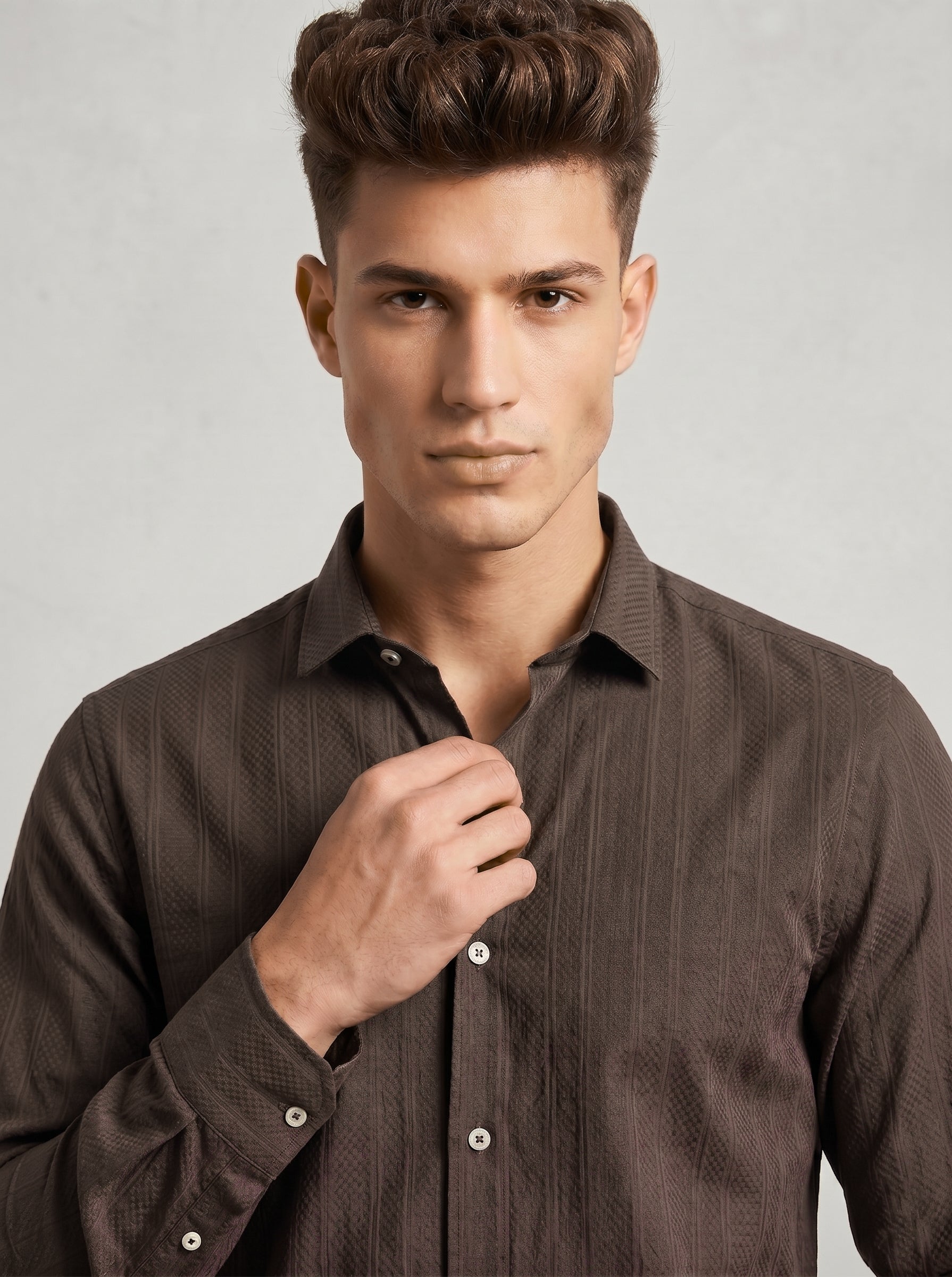 Snipes self-design shirt featuring a casual fit, with a colorful, artistic pattern on the front and a classic collar.