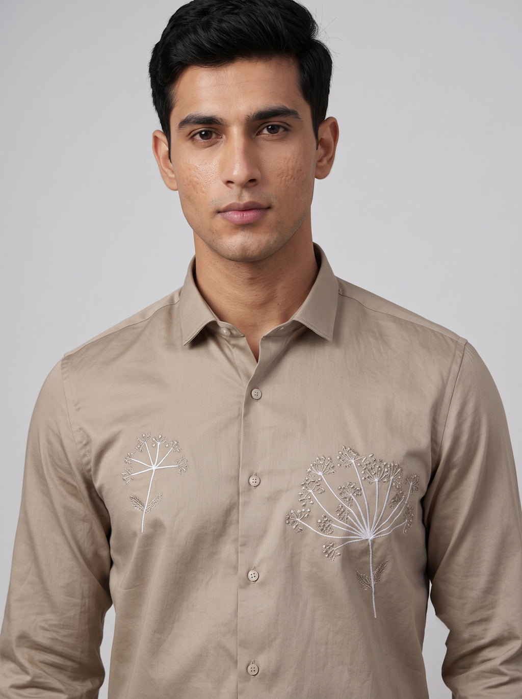 Men’s Floral Embroidered Shirt