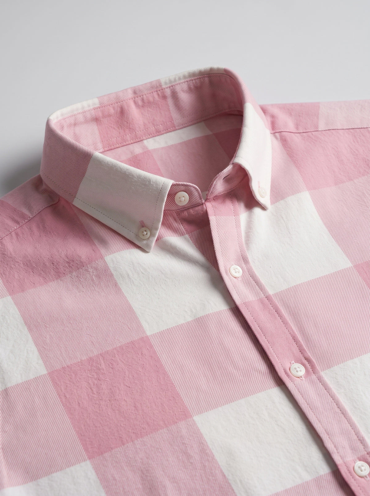Men’s Pink & White Buffalo Check Full Sleeve Shirt