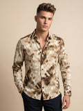 Snipes printed shirt with vibrant graphic design, casual long-sleeve style, shown on a model against a neutral background.
