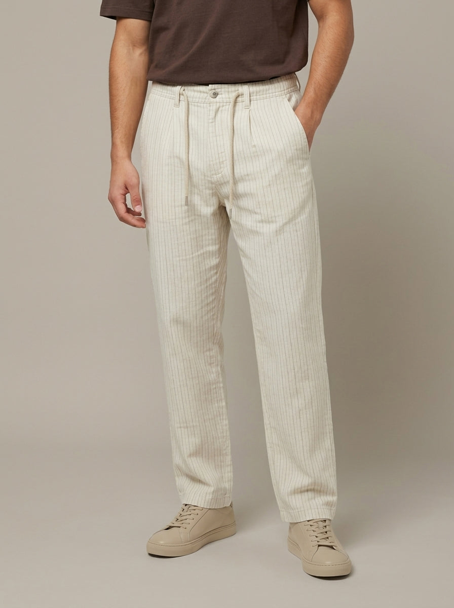 Men’s Loose Fit Pinstripe Trousers