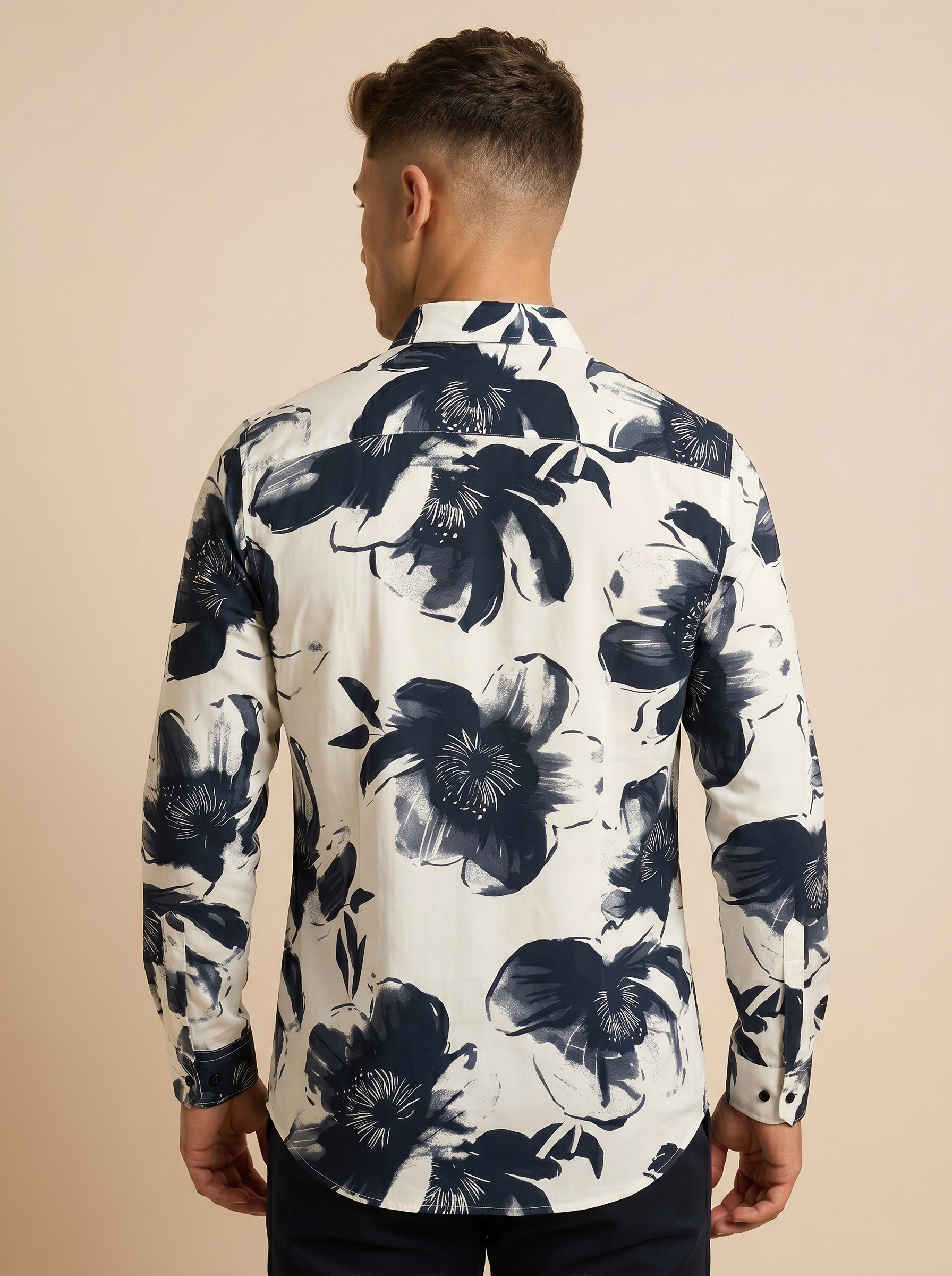 Printed Snipes shirt featuring vibrant patterns and a classic fit, shown on a model.