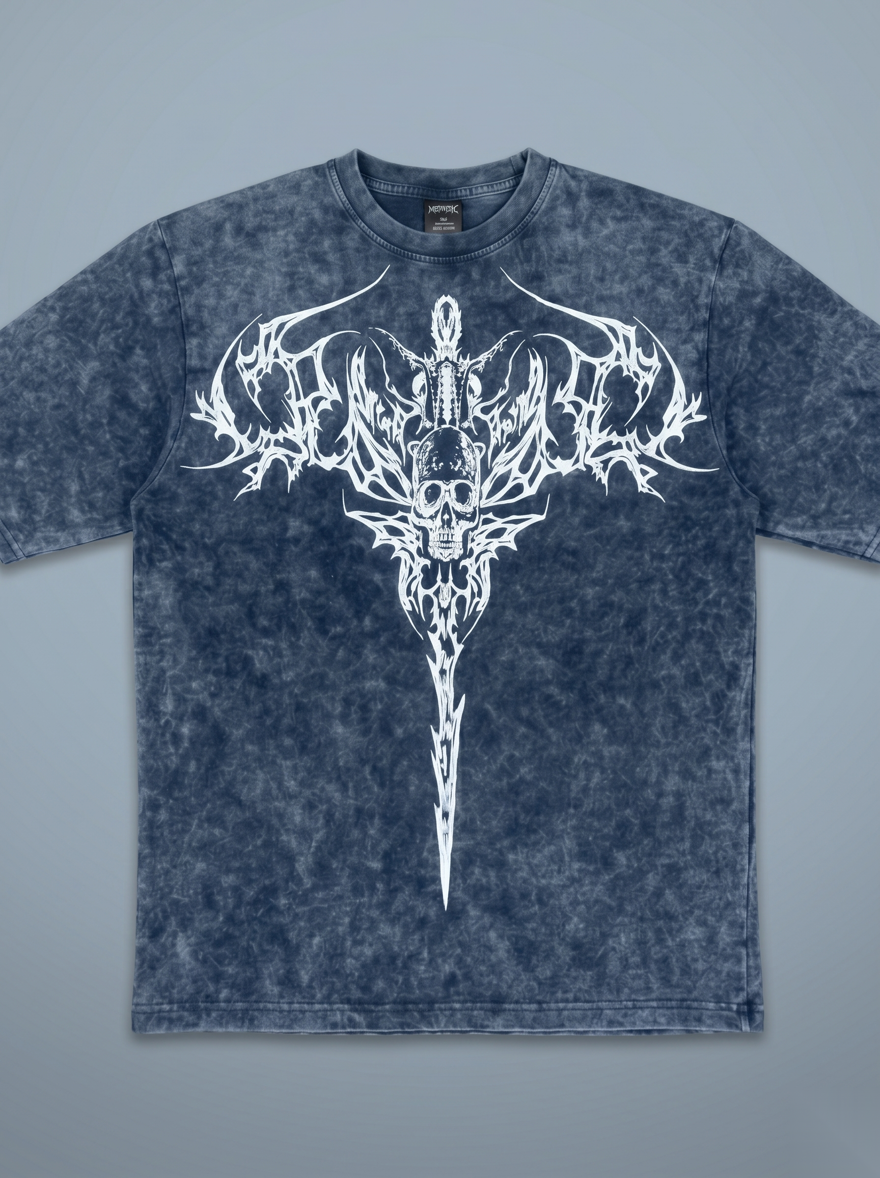 Snipes oversized acid wash graphic T-shirt featuring bold print and relaxed fit, casual streetwear style.
