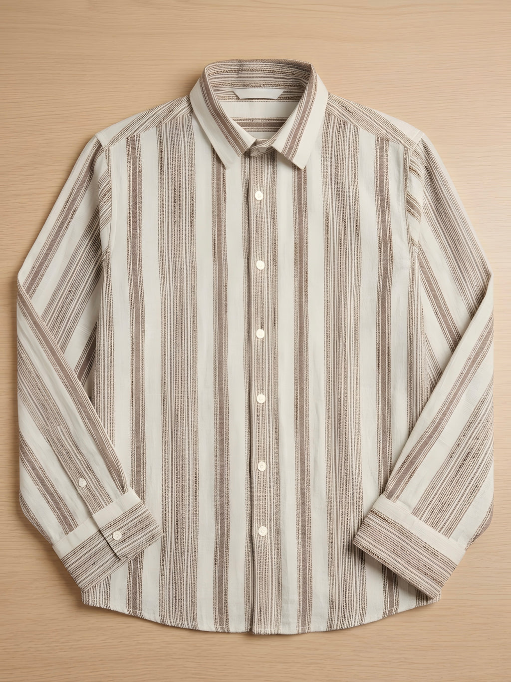 Beige premium striped shirt by Snipes, featuring stylish horizontal stripes and a classic fit.