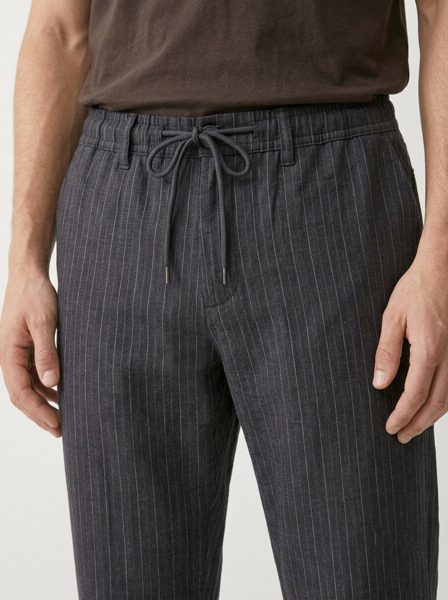 Men’s Loose Fit Pinstripe Trousers