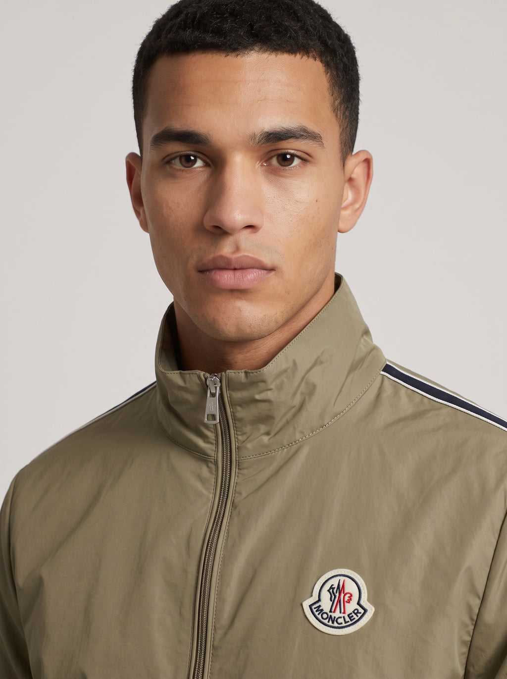 Men’s Striped Sleeve Zip-Up Jacket