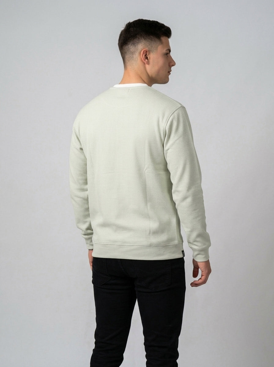 Men’s Textured Quarter-Zip Full-Sleeve Sweatshirt