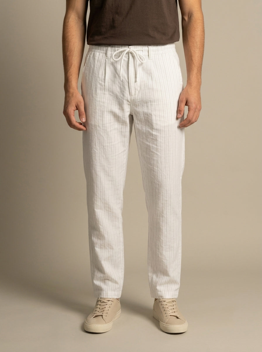 Men’s Loose Fit Pinstripe Trousers