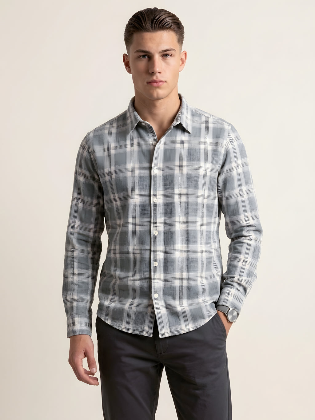 Snipes premium checked shirt featuring a classic pattern and button-up design, perfect for casual or smart-casual wear.