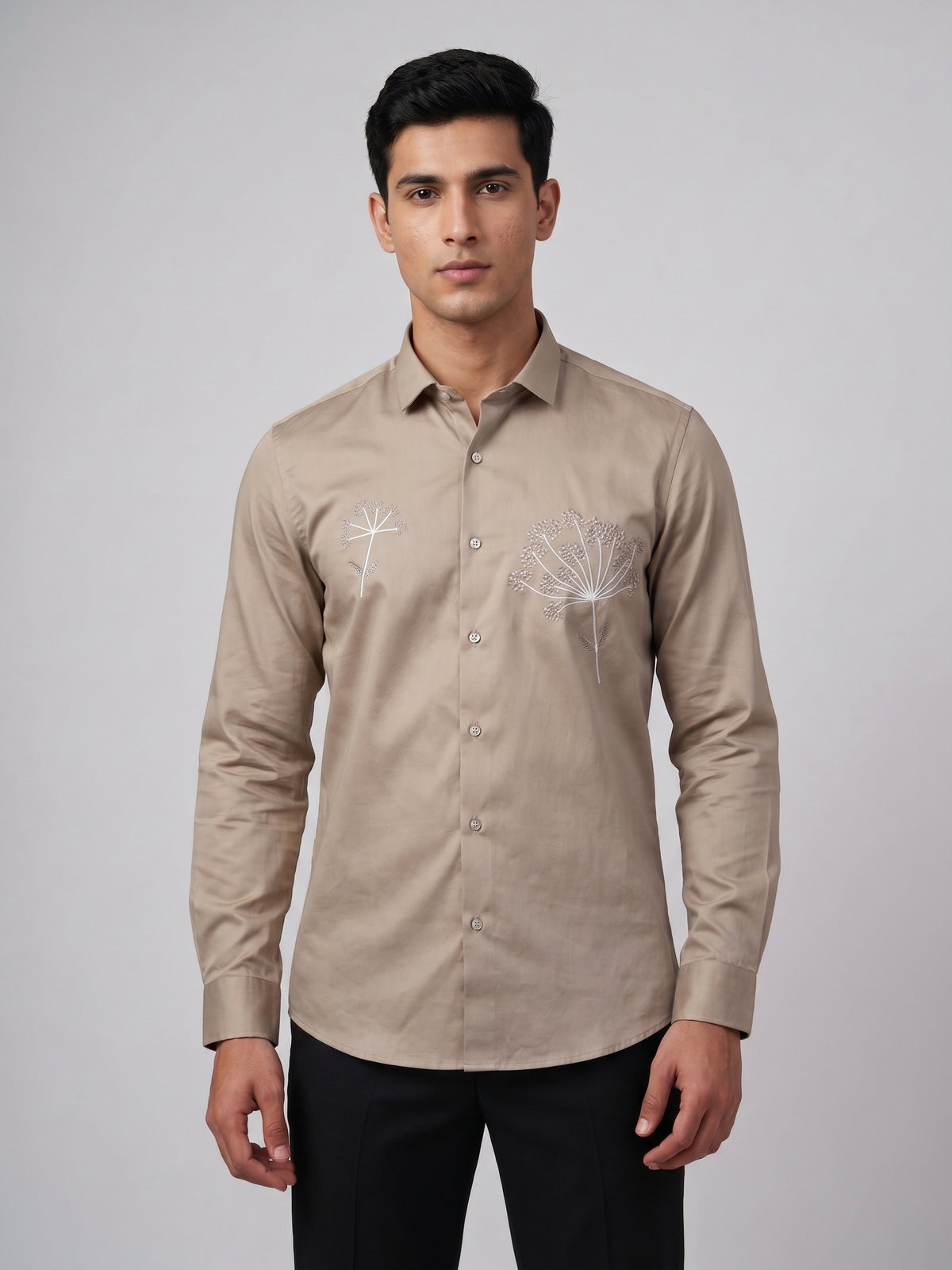 Men’s Floral Embroidered Shirt