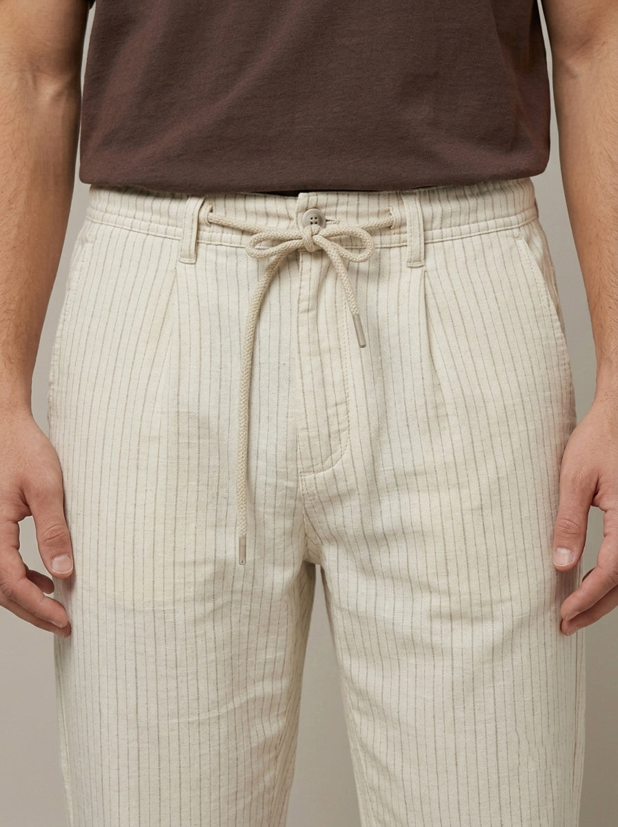 Men’s Loose Fit Pinstripe Trousers
