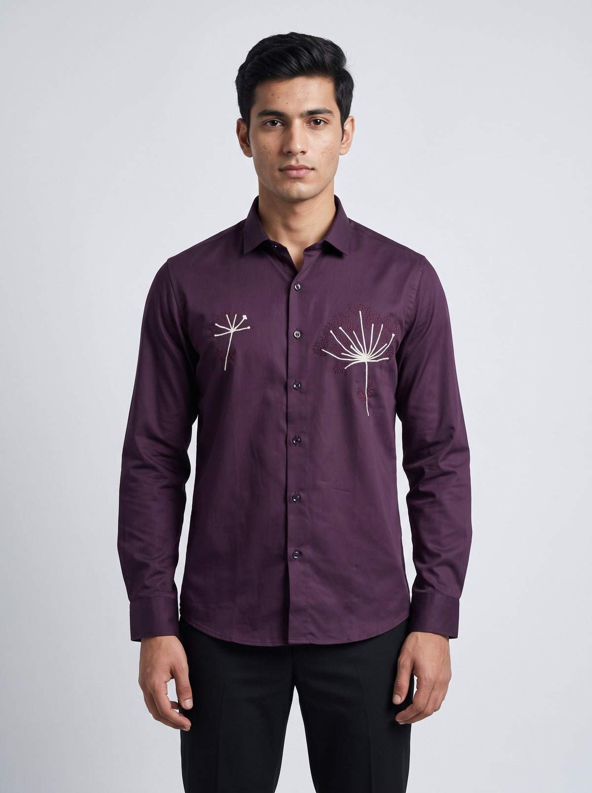 Men’s Floral Embroidered Shirt