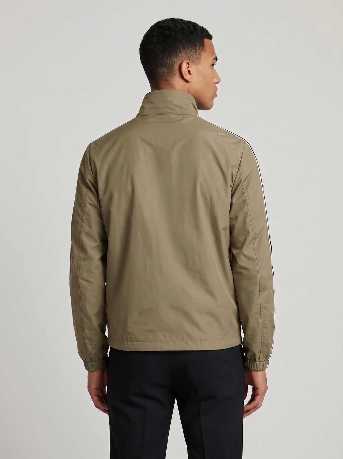 Men’s Striped Sleeve Zip-Up Jacket