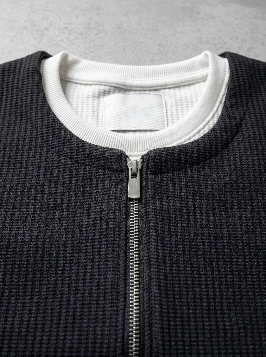 Men’s Textured Quarter-Zip Full-Sleeve Sweatshirt