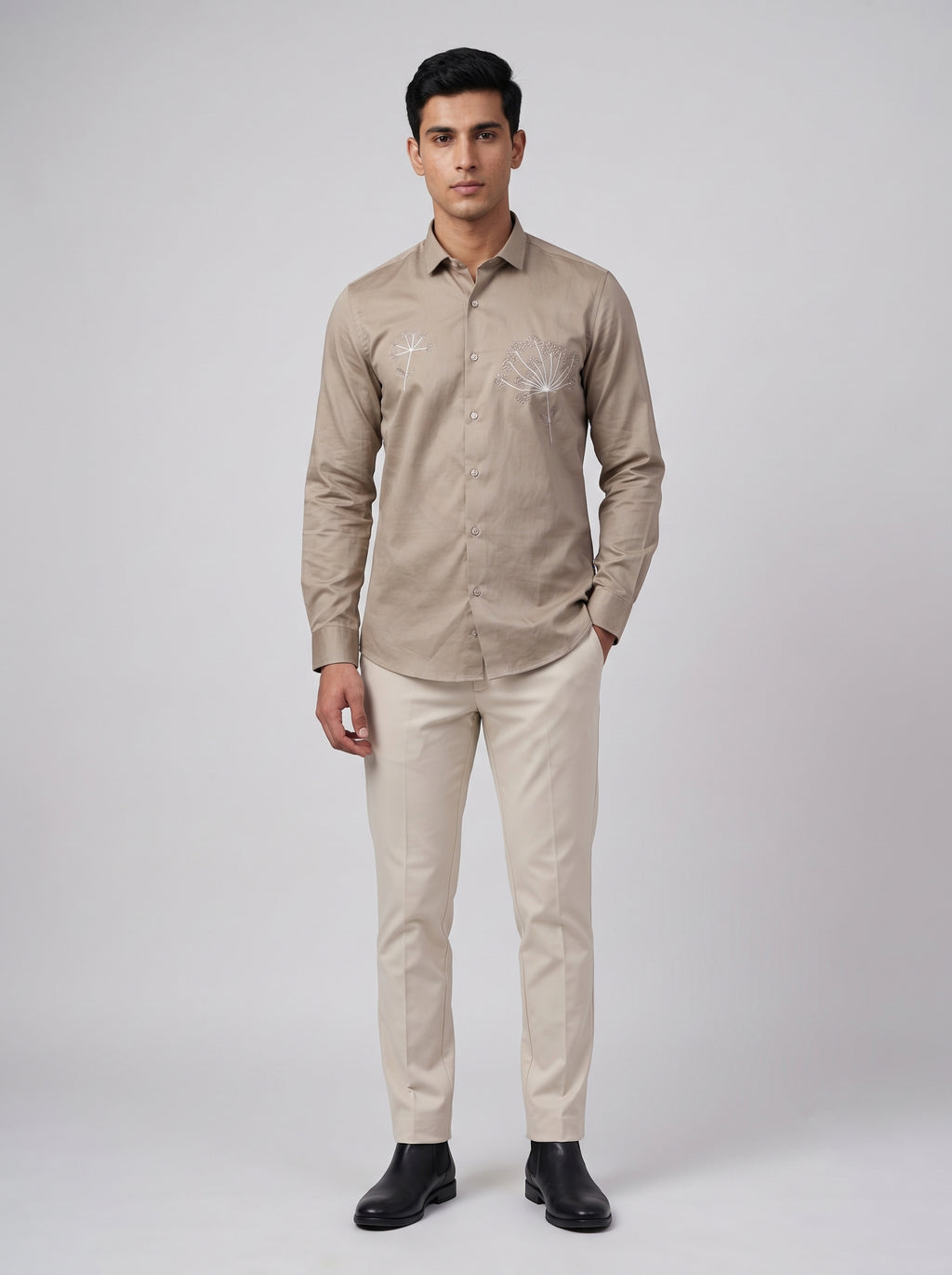 Men’s Floral Embroidered Shirt