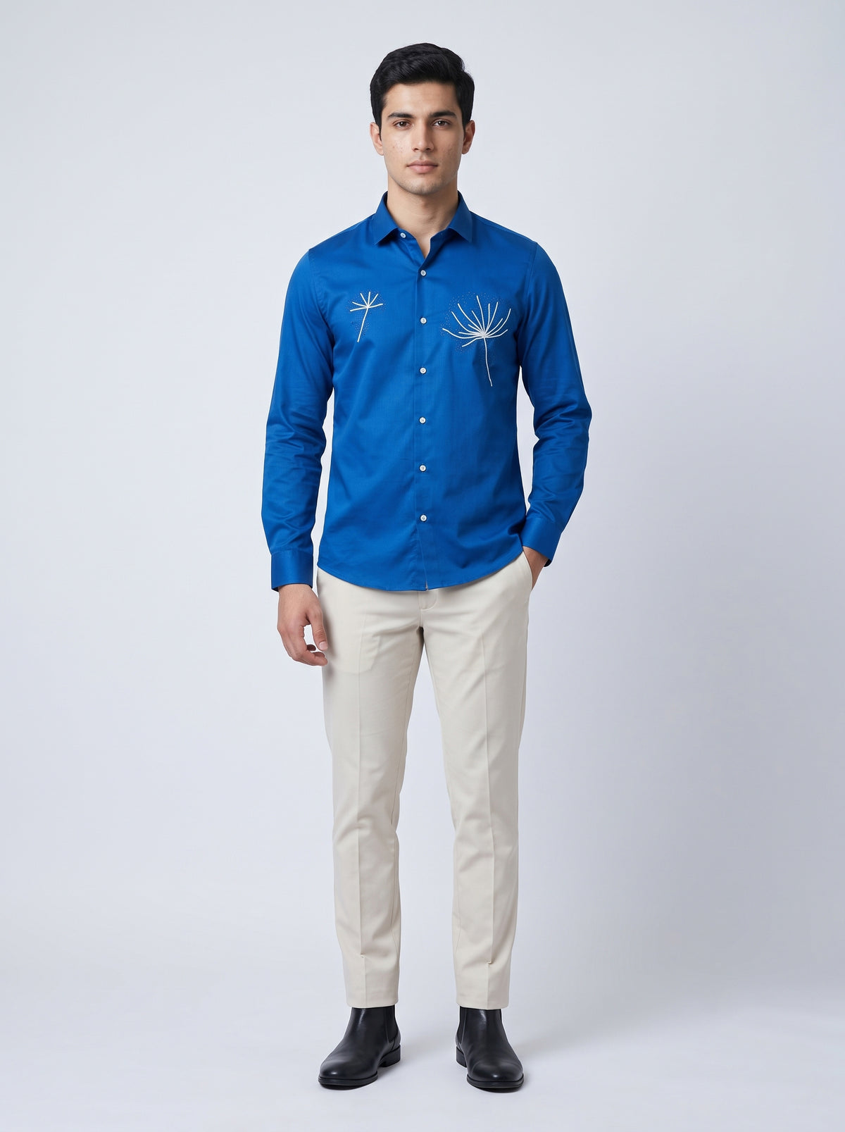 Men’s Floral Embroidered Shirt