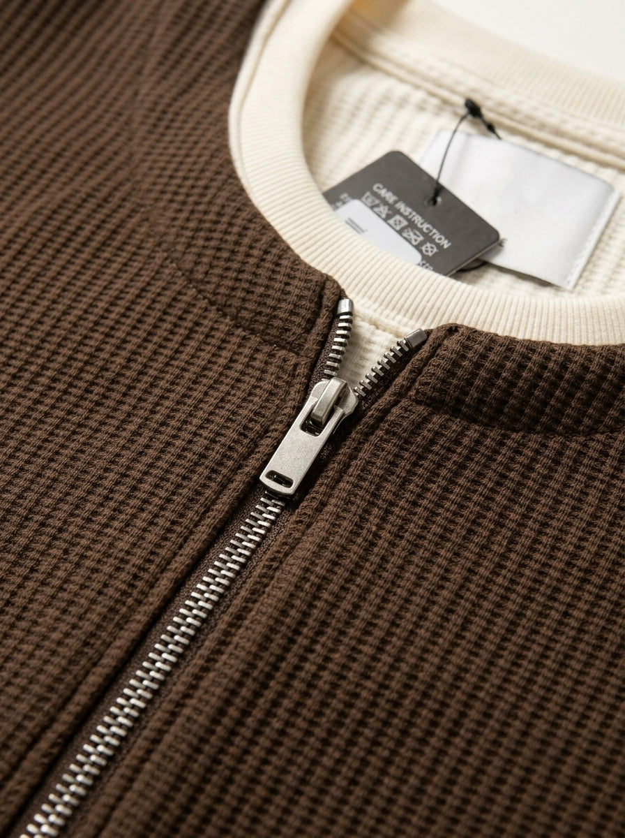 Men’s Textured Quarter-Zip Full-Sleeve Sweatshirt