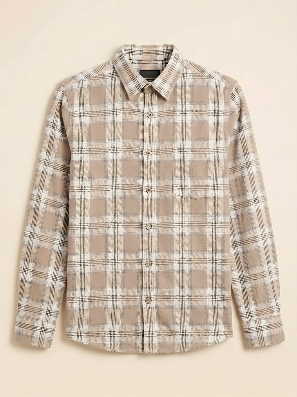 Snipes premium checked shirt with a classic pattern, button-up front, and collar, displayed on a hanger.