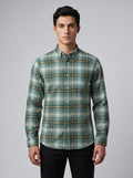 Men’s Sage Green Check Full Sleeve Shirt | Plaid Casual Shirt