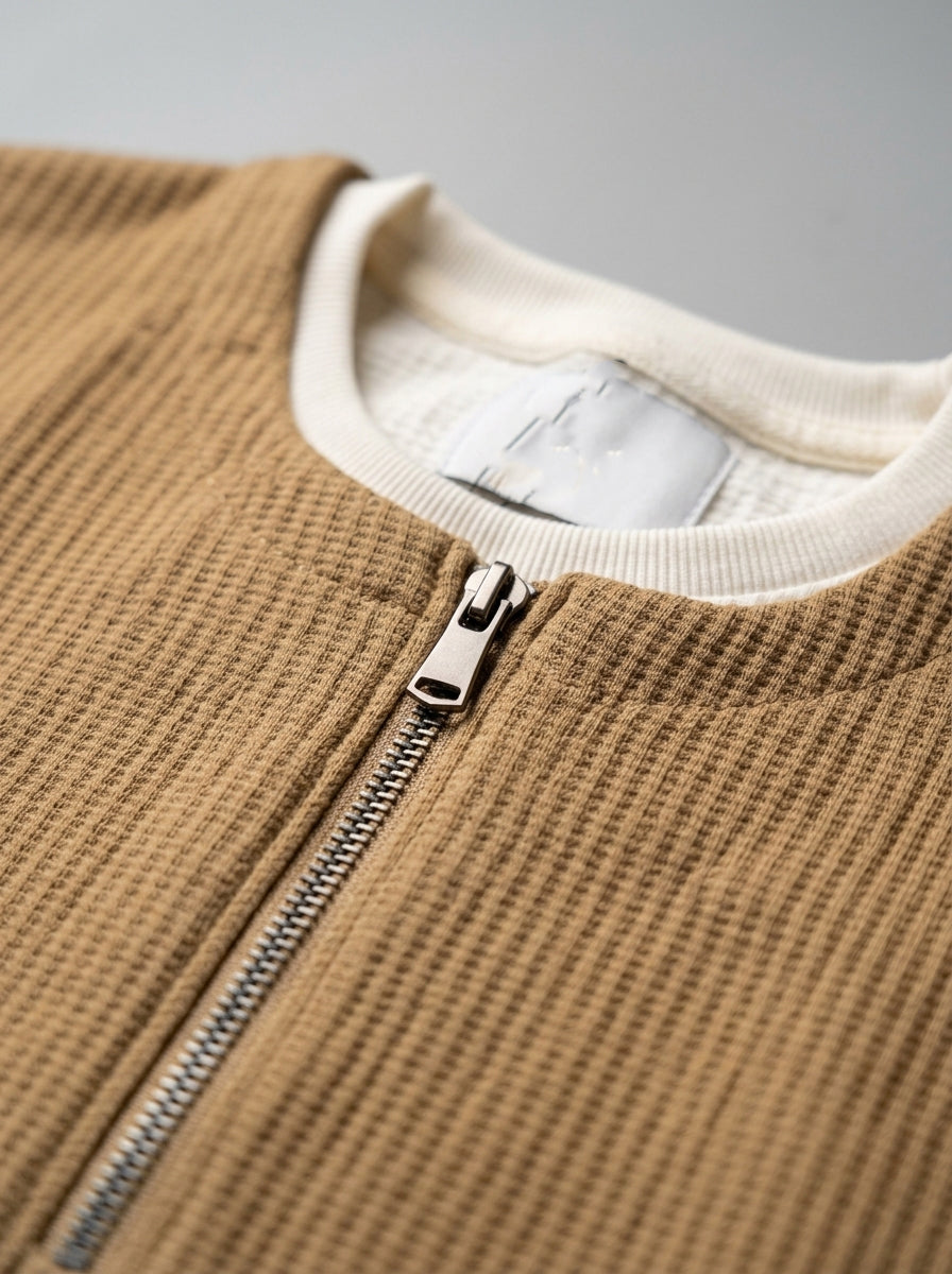 Men’s Textured Quarter-Zip Full-Sleeve Sweatshirt