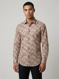 Men’s Satin Printed Botanical Full-Sleeve Shirt