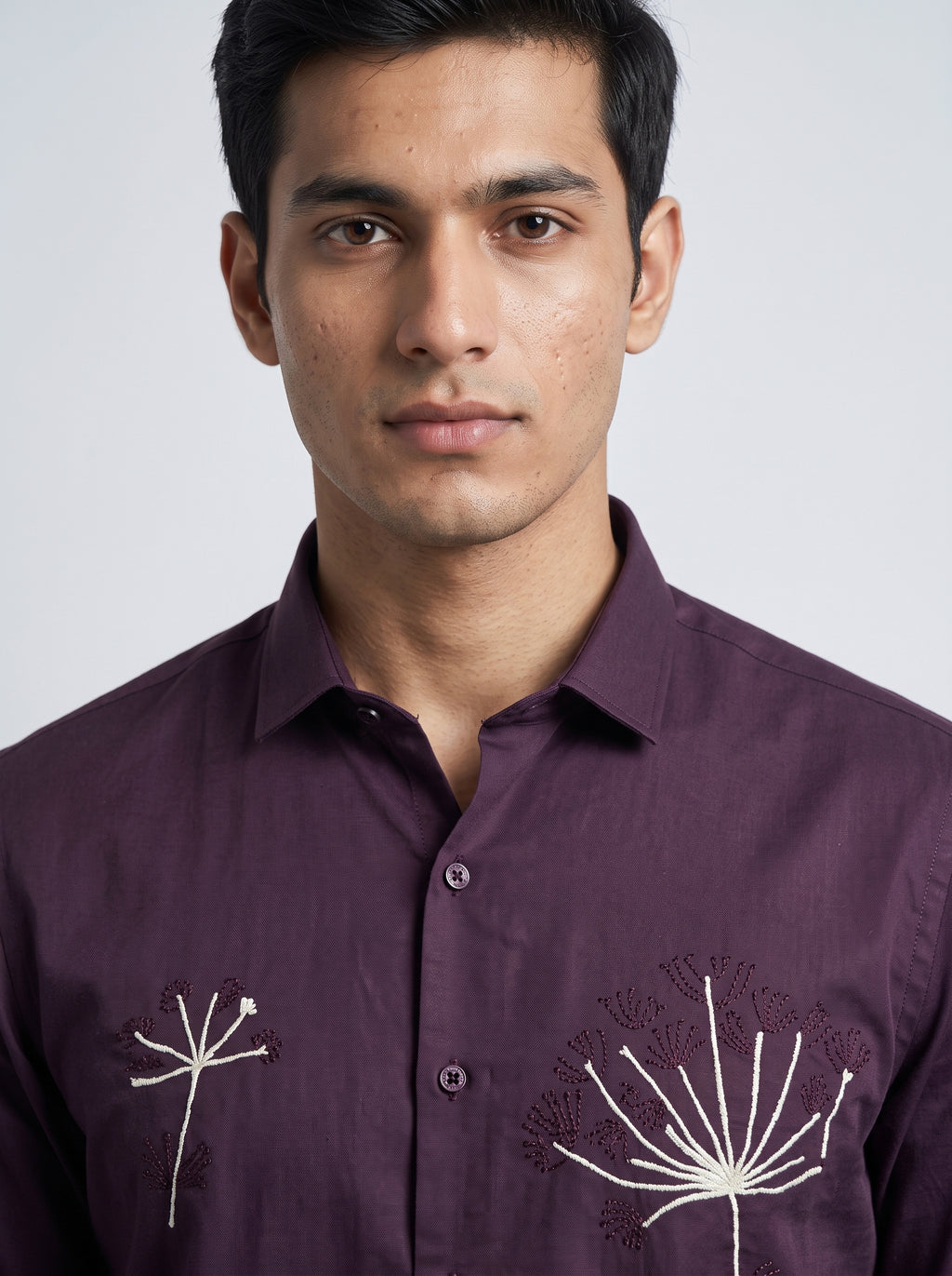Men’s Floral Embroidered Shirt