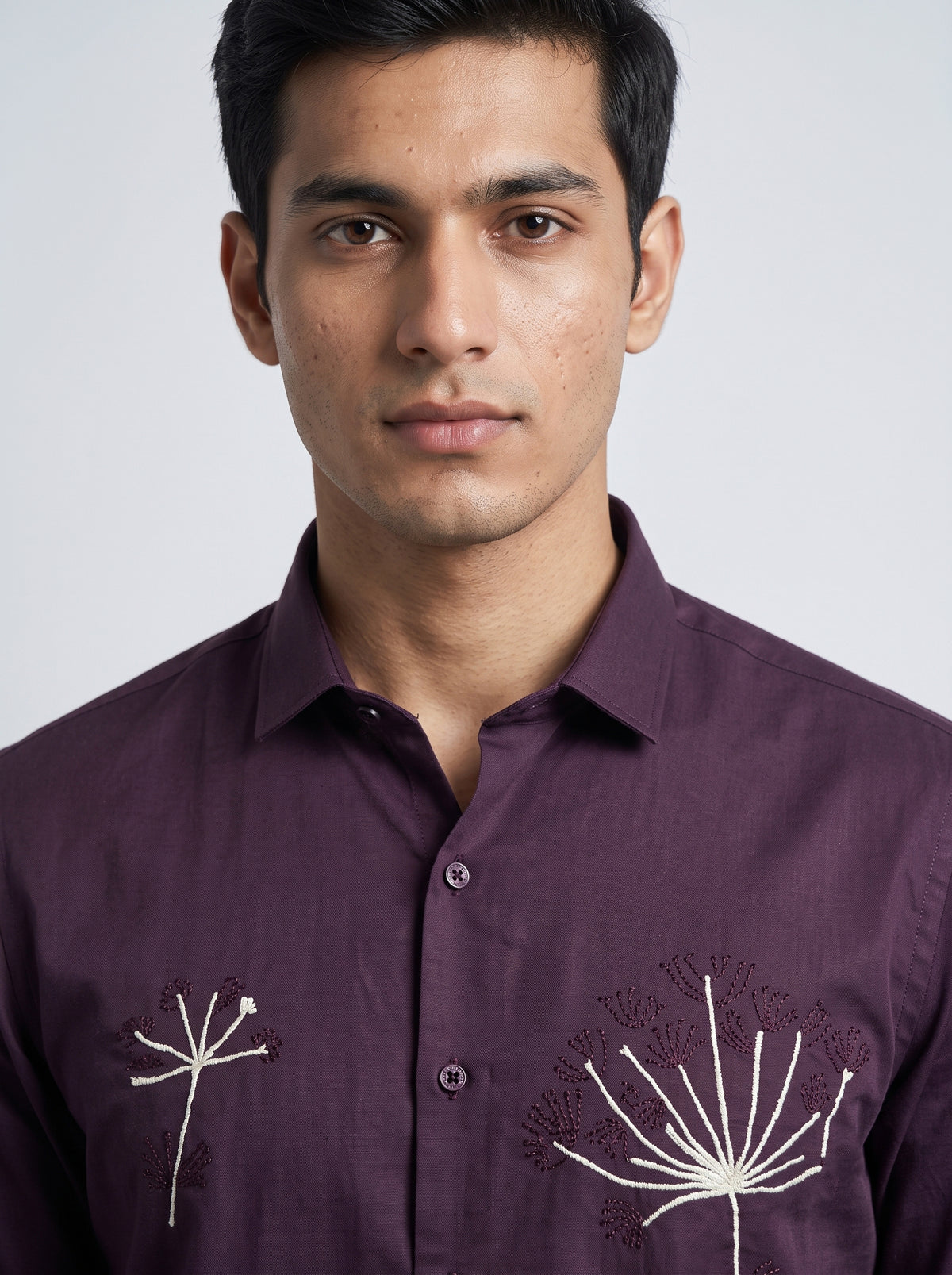 Men’s Floral Embroidered Shirt