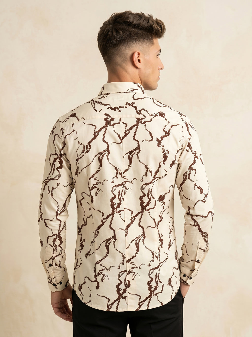 Printed shirt by Snipes featuring vibrant, colorful patterns on a casual shirt with long sleeves and a button-up front.