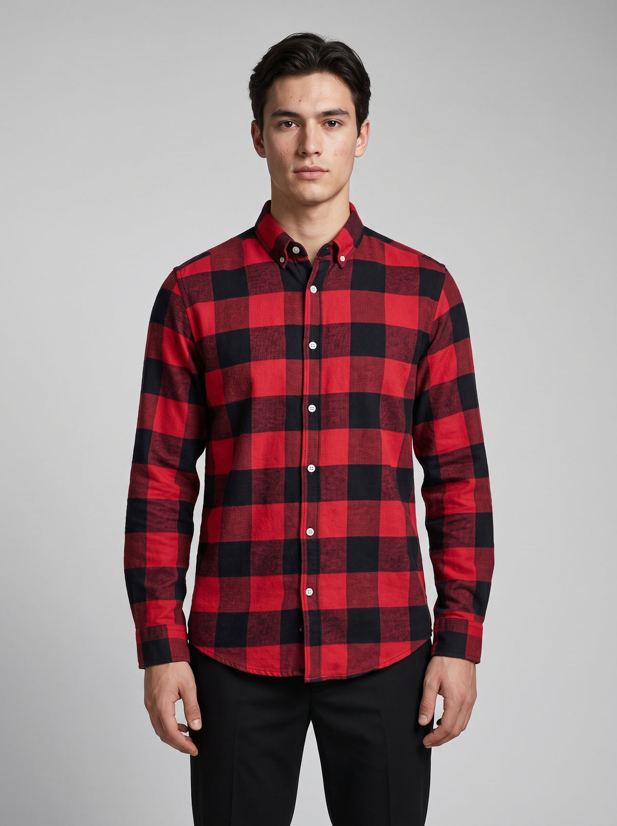 Men’s Red & Black Buffalo Check Full Sleeve Shirt
