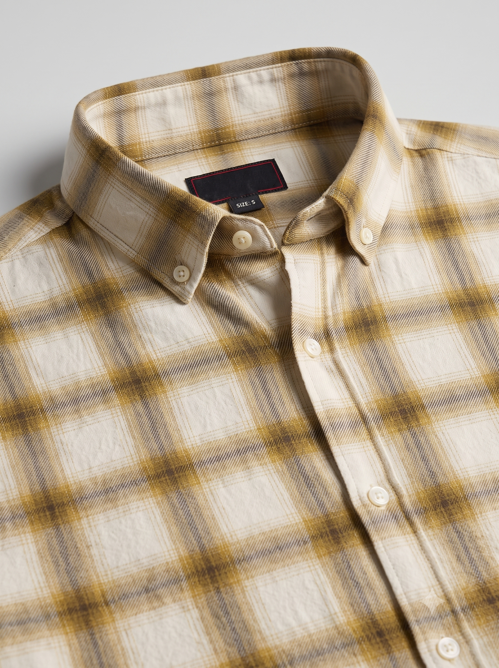 Men’s Mustard & Ivory Check Full Sleeve Shirt | Stylish Check Shirt