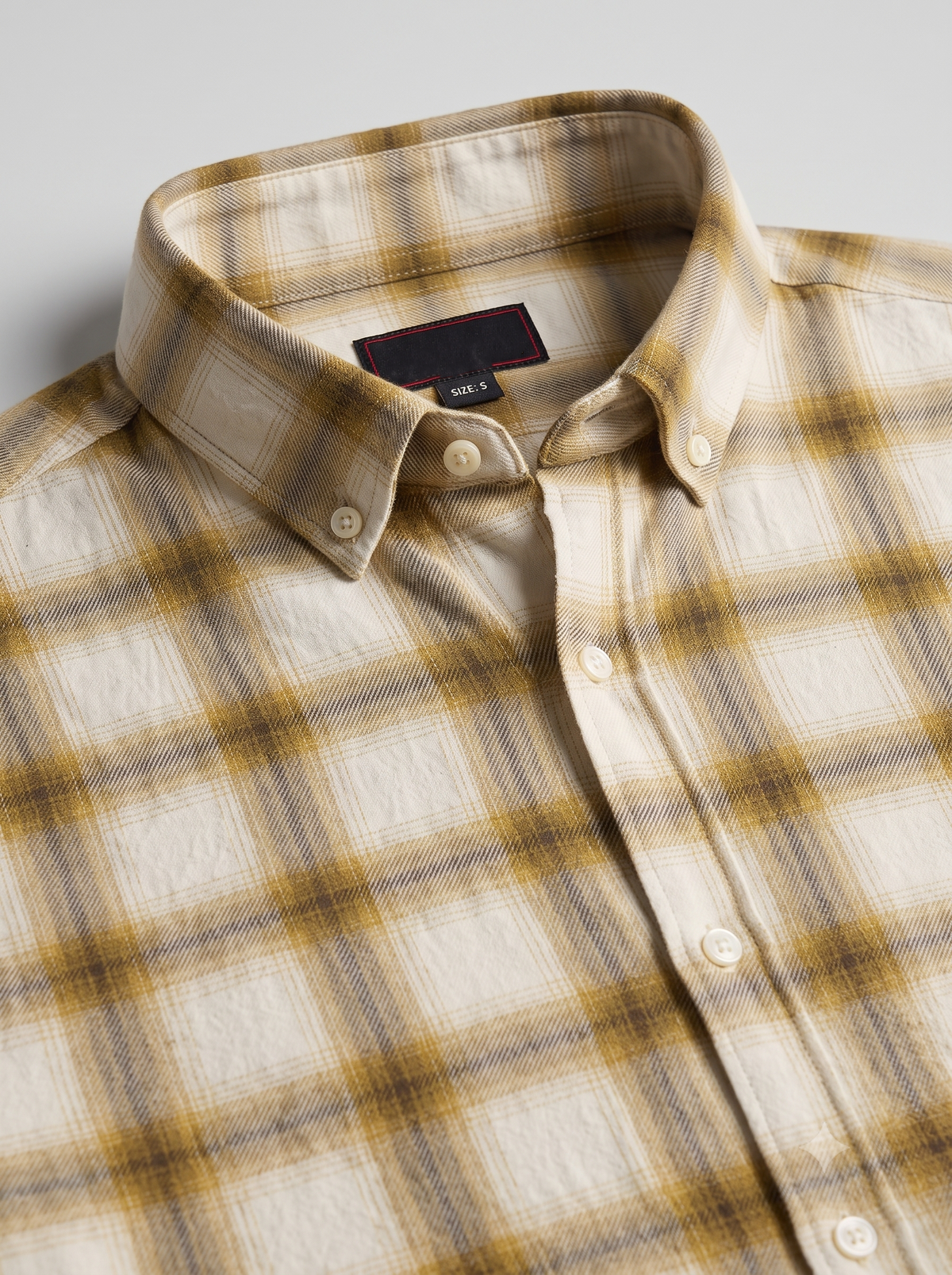 Men’s Mustard & Ivory Check Full Sleeve Shirt | Stylish Check Shirt