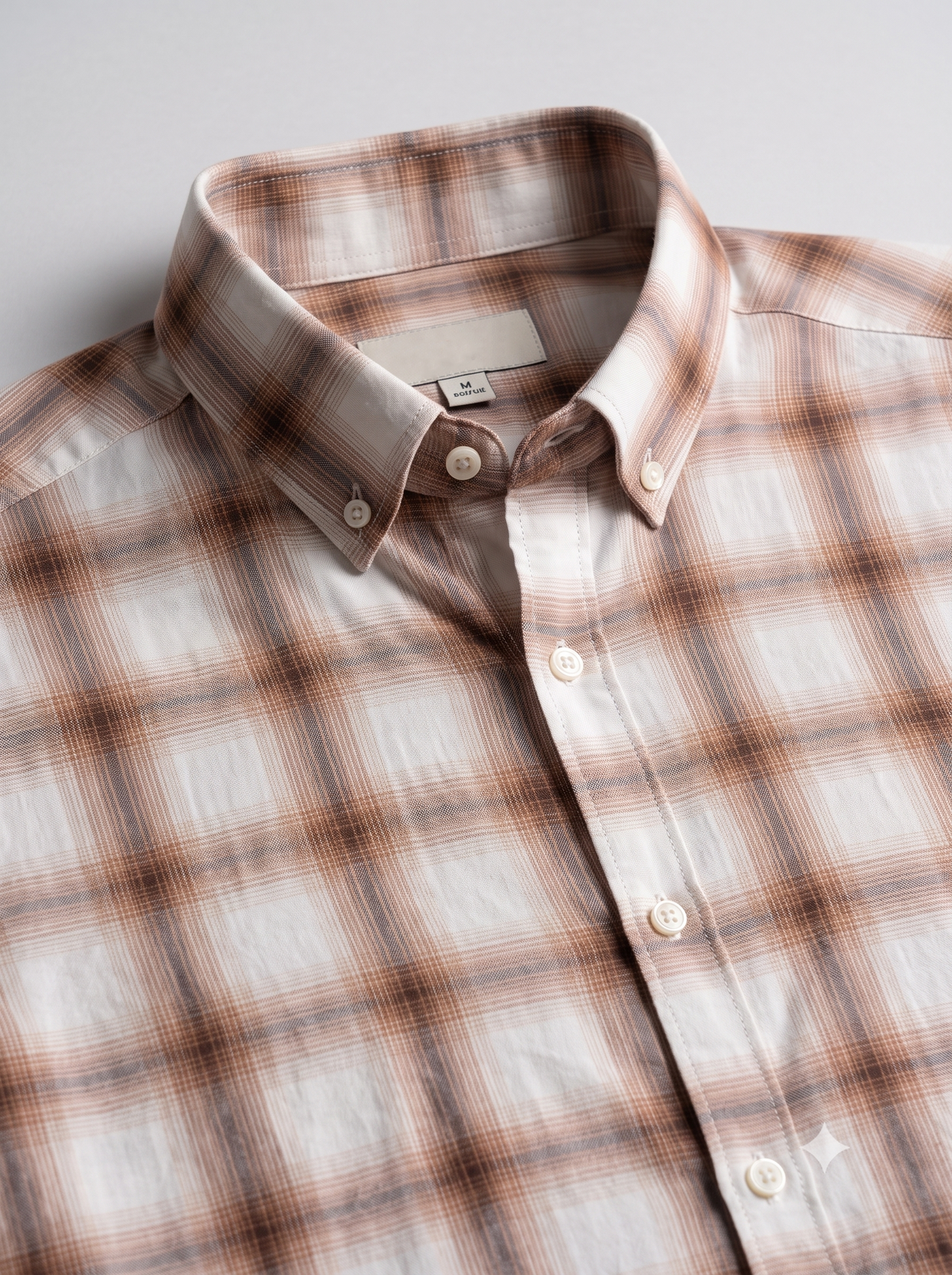 Men’s Beige & Ivory Plaid Check Full Sleeve Shirt