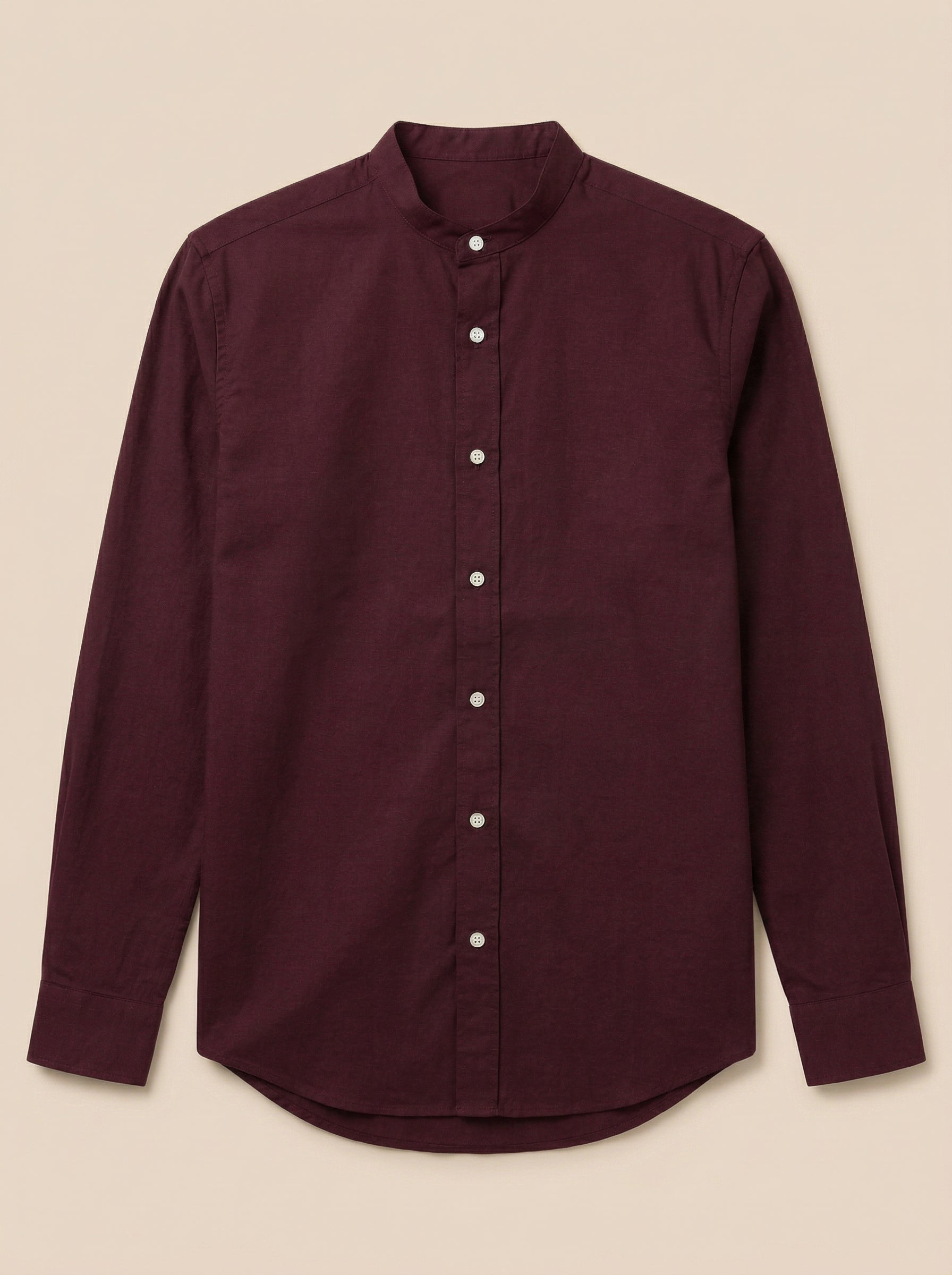 Linen Mandarin collar shirt by Snipes featuring lightweight fabric and a stylish collar design, displayed on a hanger.